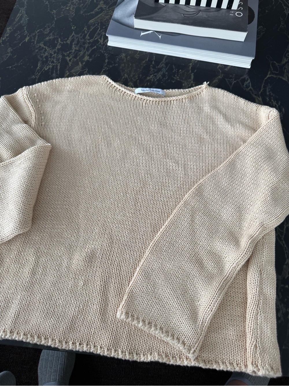 Another tomorrow draped cotton knit sweater size medium
